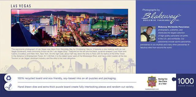 Alt view image 7 of 10 - city panoramics las vegas panoramic 1000 piece jigsaw puzzle