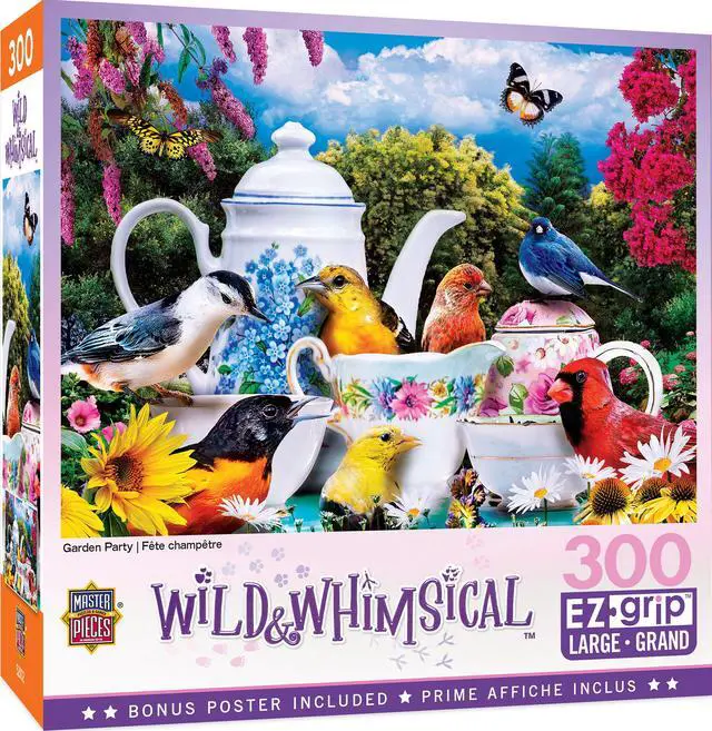 Alt view image 6 of 8 - masterpieces wild & whimsical puzzles collection - garden party 300 piece ez grip jigsaw puzzle