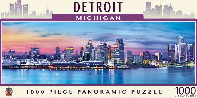 Alt view image 7 of 12 - Detroit 1000 Piece Panoramic Puzzle by Masterpieces Puzzle Co.
