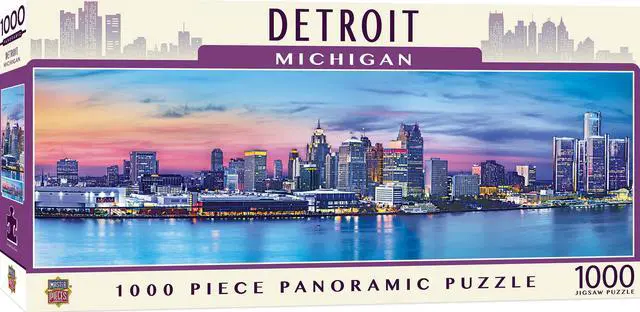 Alt view image 8 of 12 - Detroit 1000 Piece Panoramic Puzzle by Masterpieces Puzzle Co.