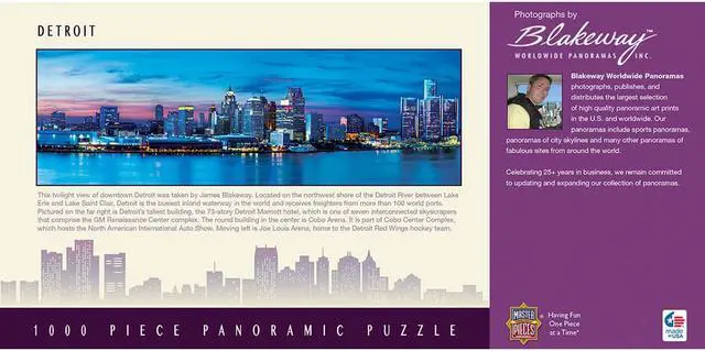 Alt view image 9 of 12 - Detroit 1000 Piece Panoramic Puzzle by Masterpieces Puzzle Co.