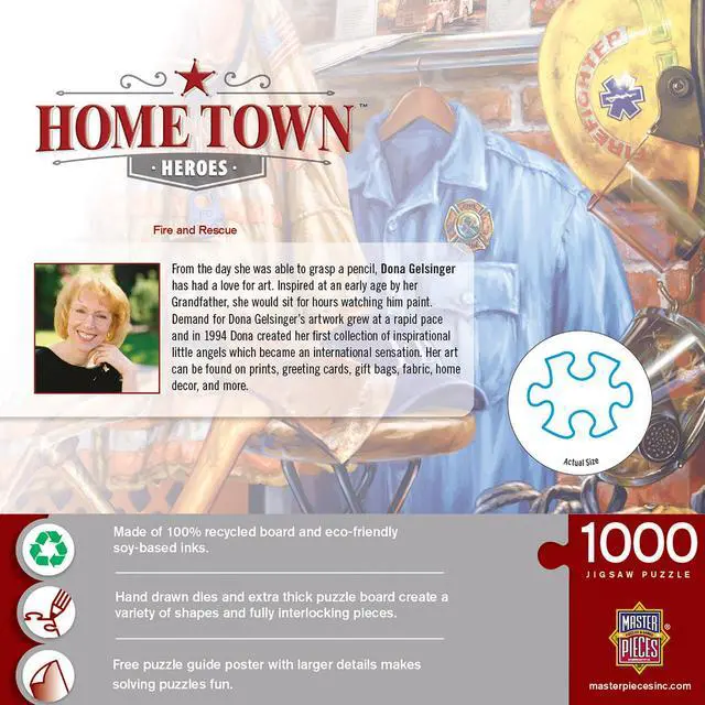 Alt view image 8 of 10 - MasterPieces Hometown Heroes Fire and Rescue - Uniforms and Gear 1000 Piece Jigsaw Puzzle by Dona Gelsinger
