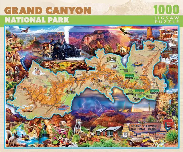 Alt view image 6 of 12 - 1000 piece jigsaw puzzle for adult, family, or kids - grand canyon by masterpieces - 19.25" x 26.75" - family owned american puzzle company