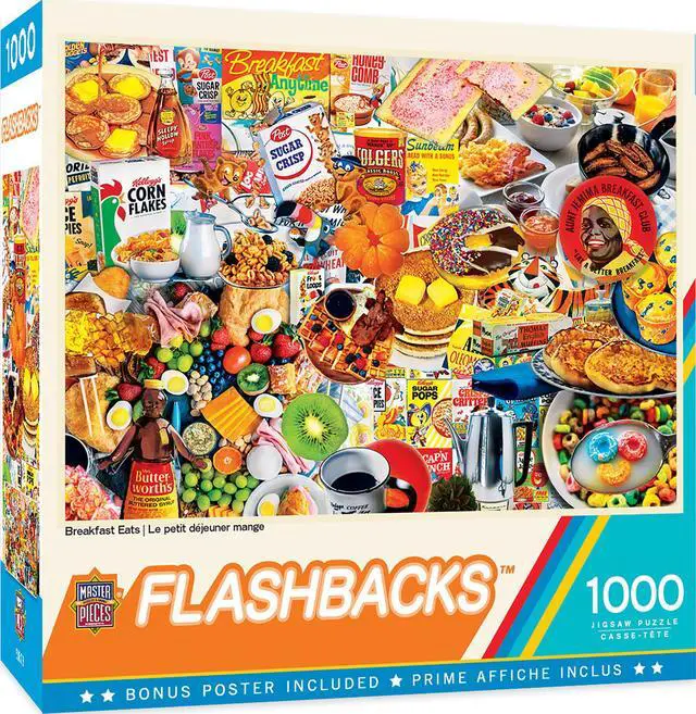 Alt view image 6 of 14 - masterpieces flashbacks 1000 puzzles collection - breakfast of champions 1000 piece jigsaw puzzle
