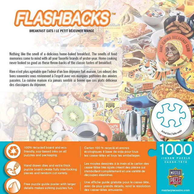 Alt view image 9 of 14 - masterpieces flashbacks 1000 puzzles collection - breakfast of champions 1000 piece jigsaw puzzle