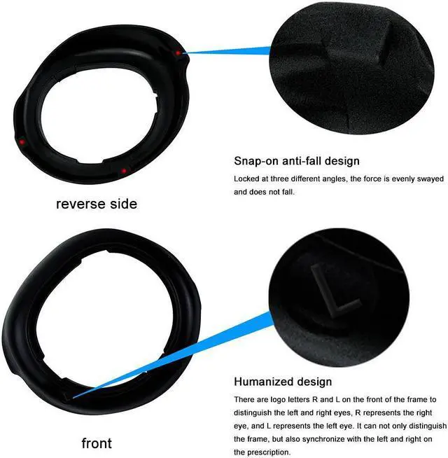 Alt view image 4 of 6 - Lens Protective Cover Frame For Meta Quest 3 Accessories Glasses Lens Insert Anti-Scratch Glasses Bumper Protection