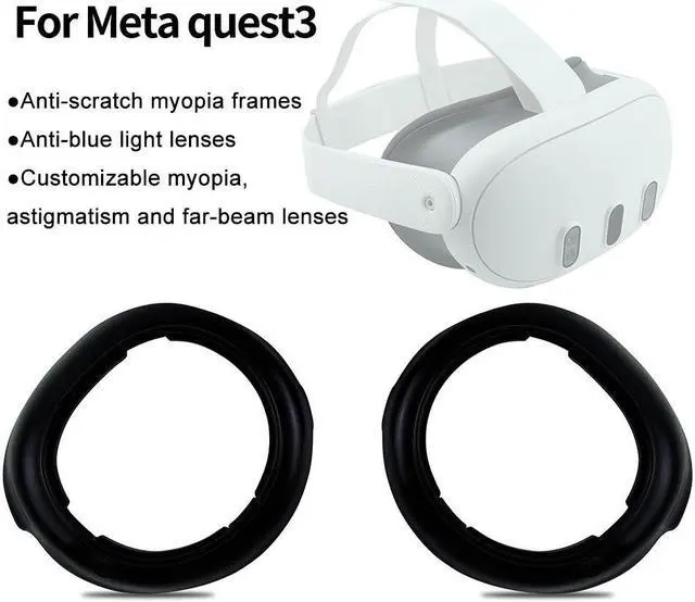 Alt view image 6 of 6 - Lens Protective Cover Frame For Meta Quest 3 Accessories Glasses Lens Insert Anti-Scratch Glasses Bumper Protection