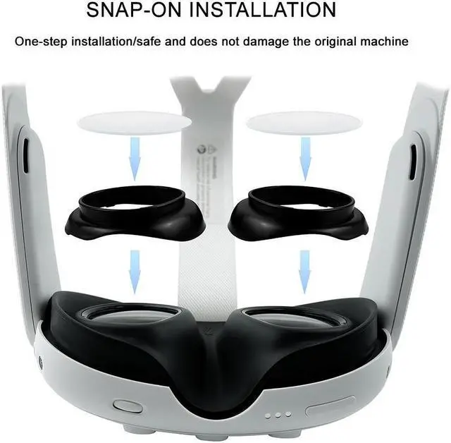 Alt view image 2 of 6 - Lens Protective Cover Frame For Meta Quest 3 Accessories Glasses Lens Insert Anti-Scratch Glasses Bumper Protection