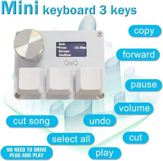 Alt view image 2 of 6 - Magneticaxis O3C OSU Keyboard Custom Macro Mechanical Keyboard With IPS Color Screen Knob Gaming Keyboard Rapid Trigger 3 Keys 1 Knob Keypad