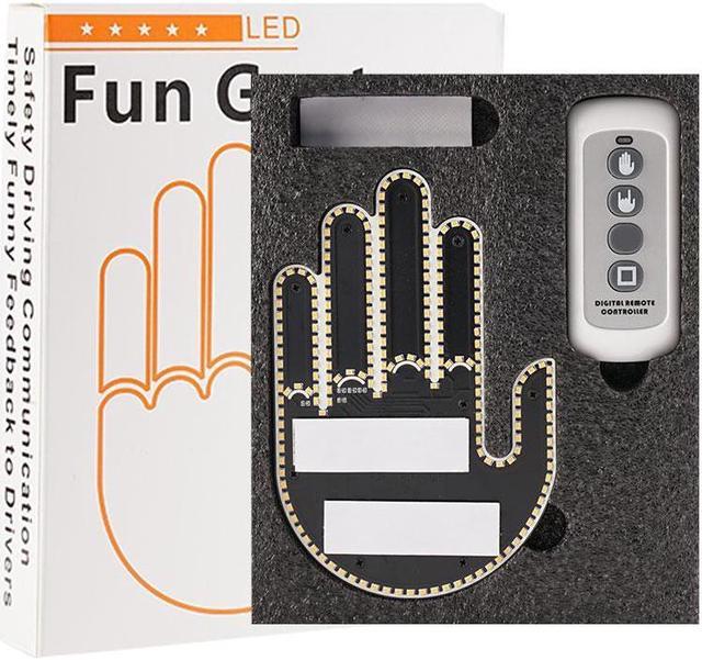 Universal Fun Car Middle Finger LED Light with Remote Control - Car Gadgets  & Road Rage Sign 