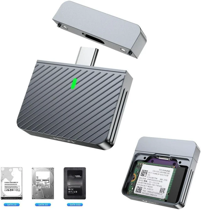 Alt view image 3 of 14 - 2230 M.2 NVMe Direct-attach SSD Enclosure, USB 3.2 10Gbps In-line Aluminum Solid State Drive With Magnet Protective Case