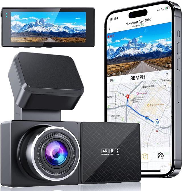 4K Dash Cam Built in WiFi GPS, Car Camera Dash Cam Front, Dash