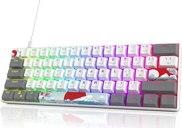 Owpkeenthy RGB Mechanical Keyboard 60 Percent Red Switches, Ultra 