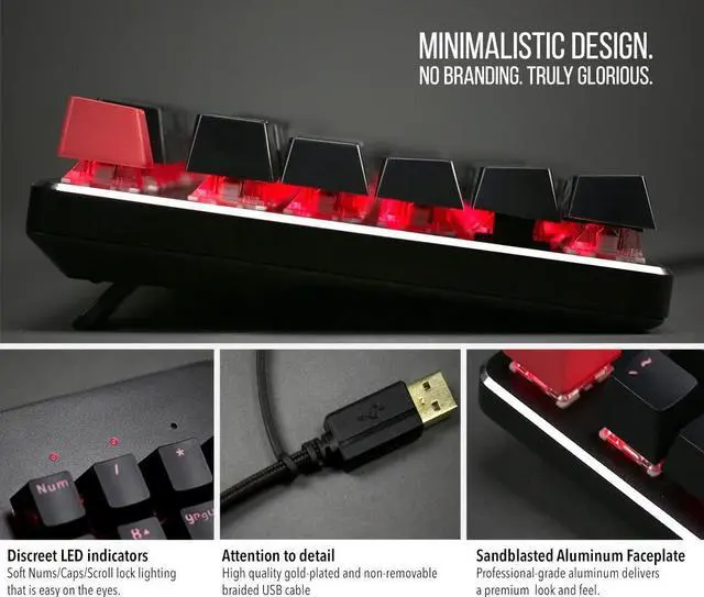 Alt view image 7 of 7 - Glorious Custom Gaming Keyboard - GMMK 100% Percent Full Size - USB Wired Mechanical Keyboard - RGB Hot Swappable Switches & Keycaps - Black Metal Top Plate