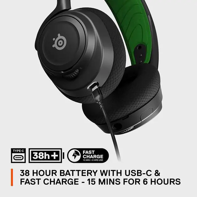 Alt view image 7 of 7 - SteelSeries Arctis Nova 7X Wireless Multi-Platform Gaming Headset  Neodymium Magnetic Drivers  2.4GHz+Bluetooth  38Hr USB-C Battery  AI Mic  Xbox Series X|S, PC, PS5, Switch, VR, Mobile - Black