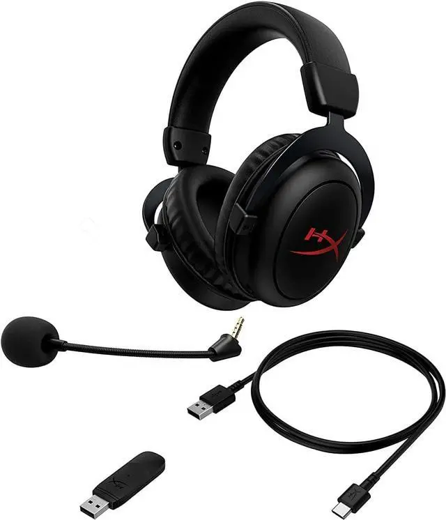Alt view image 6 of 7 - HyperX Cloud Core  Wireless Gaming Headset for PC, DTS Headphone:X Spatial Audio, Memory Foam Ear Pads, Durable Aluminum Frame, Detachable Noise Cancelling Microphone,Black