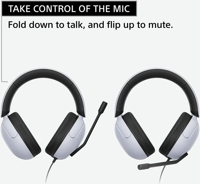 Alt view image 6 of 7 - INZONE H3 Wired Over-Ear Gaming Headset with Mic PS5 Headphones, White