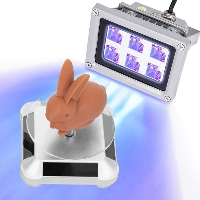 3D Printer UV Resin Curing Light with Solar Turntable 360°Rotating Stand  for SLA DLP LCD 3D Printer Solidify Photosensitive Resin 405nm UV Resin  Affect, DIY Curing Enclosure 