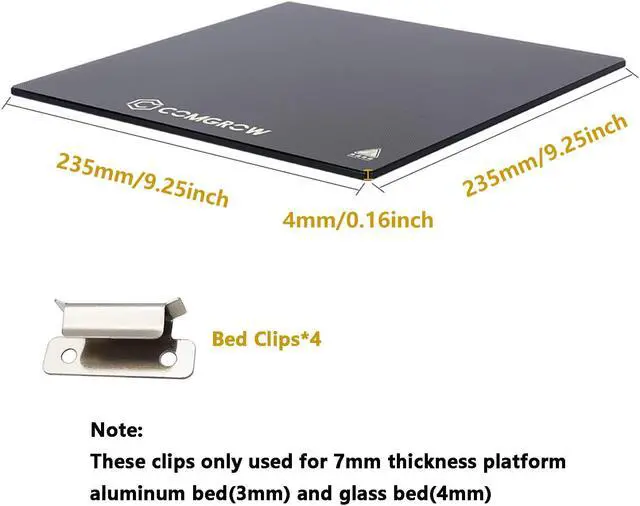 Alt view image 2 of 7 - Comgrow 2PCS Ender 3 Pro Glass Bed, Upgraded Tempered Glass Plate with Bed Clips, Ender 3 Build Plate 235x235x4mm for Creality Ender 3 Pro/Ender 3 V2/Ender 3 V2 Neo/Ender 3 Neo/3 S1/3 S1 Pro/5 Pro