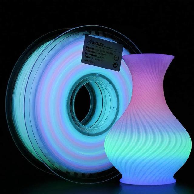 AMOLEN 3D Printer Filament Glow in The Dark Multicolor PLA Filament, 3D  Printing Filament Color Change in 10 Meters, 1KG 