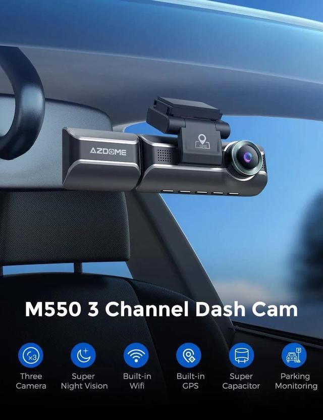 Upgrade AZDOME Car DVR M550 Pro Dash Cam 4K 5.8Ghz WiFi 2 or 3