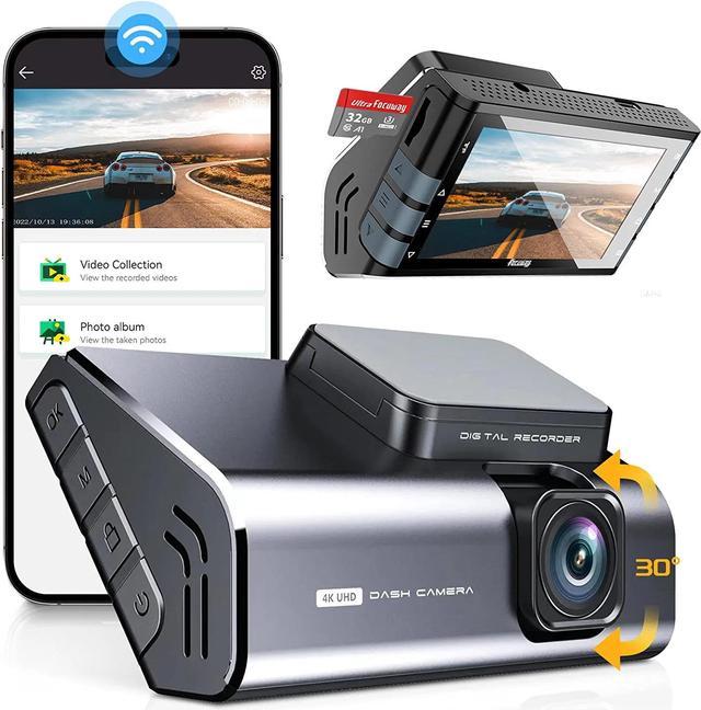 FocuWay Car Dash Cam 4K Car Camera Small WiFi Front Dash Cam with App,  Aluminum Alloy Super Thermal Conduction Dashcam with Rotatable Lens, WDR  Night Vision, Loop Recording, G-Sensor, Parking Monitor 
