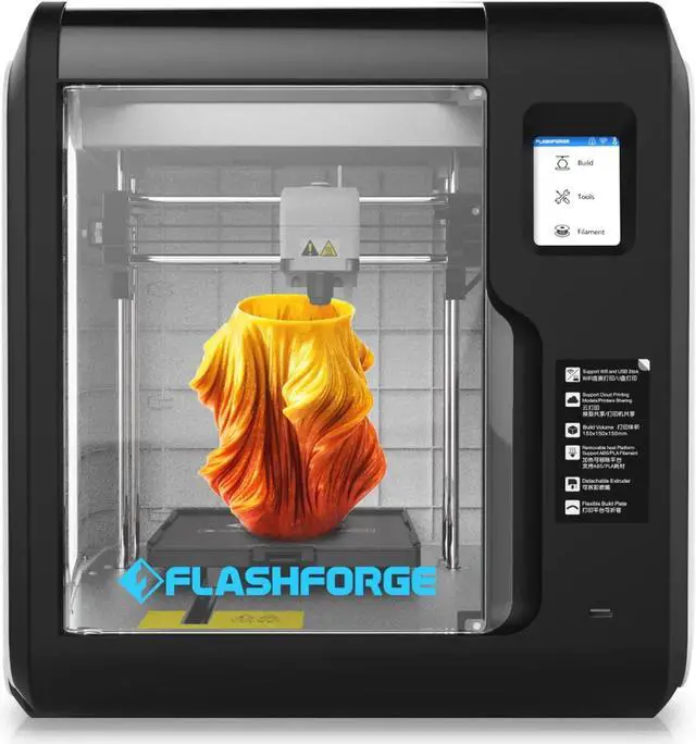 Main image of FLASHFORGE Adventurer 3 3D Printer Leveling-Free with Quick Removable Nozzle and Heating Bed, Built-in HD Camera, Wi-Fi Cloud Printing