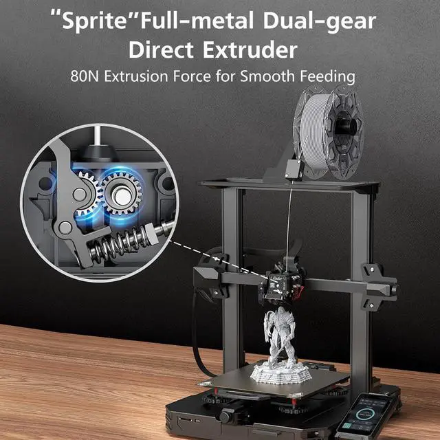 Alt view image 3 of 7 - Creality Ender 3 S1 Pro 3D Printer with 300 High-Temp Nozzle, Sprite All Metal Direct Drive Extruder, PEI Bed and CR Touch Auto Leveling Print Size 8.6×8.6×10.6in, Upgraded Ender 3 S1