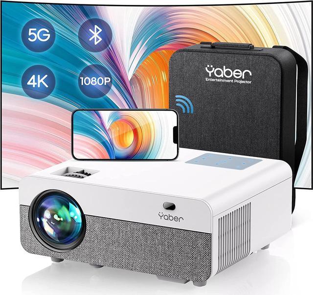 YABER Pro Y9 5G WiFi Bluetooth Projector, 13000LM 420 ANSI Native 1080P  Projector 4K Support, Outdoor Movie Projector with Screen, Max 500