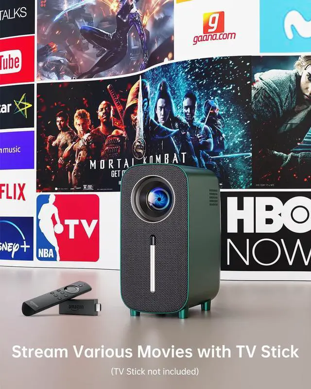 Alt view image 5 of 7 - Mini Projector, HISION Bluetooth Projector 1080P Projector 4K Movie Projector Portable Home TV Projector 8500L Outdoor Video LED Projector Compatible with TV Stick Laptop Phone Tablet HDMI USB DVD H7
