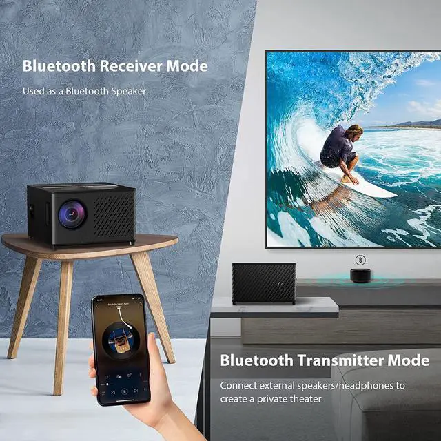 Alt view image 4 of 7 - OTOUCH Native 1080P Projector 15000LM/600ANSI 5G WiFi Bluetooth Projector 4K Support 4P Keystone/Phone Sync/Dual HiFi Speakers/BT Remote/Good Heat Dissipation for Phone PC TV Stick Switch PS5 2022 New