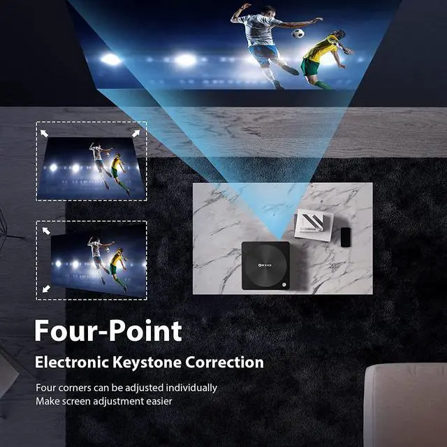 Alt view image 5 of 7 - OTOUCH Native 1080P Projector 15000LM/600ANSI 5G WiFi Bluetooth Projector 4K Support 4P Keystone/Phone Sync/Dual HiFi Speakers/BT Remote/Good Heat Dissipation for Phone PC TV Stick Switch PS5 2022 New