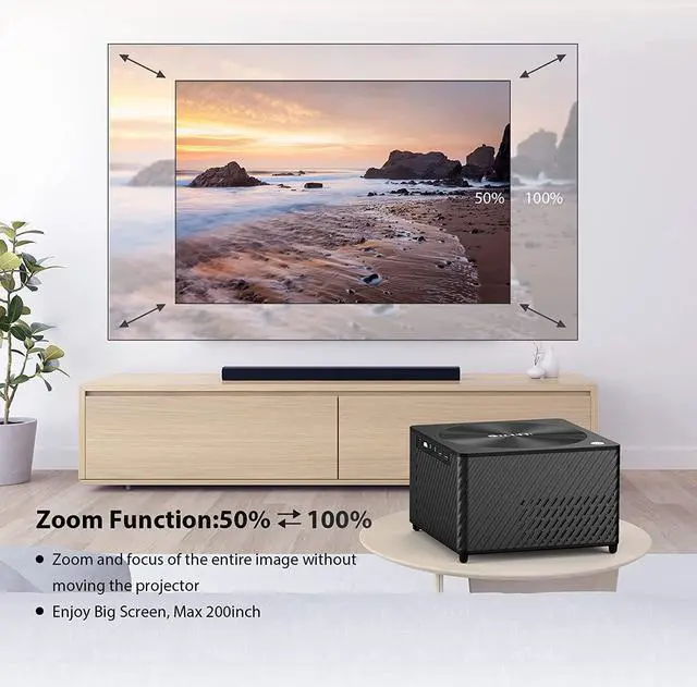 Alt view image 7 of 7 - OTOUCH Native 1080P Projector 15000LM/600ANSI 5G WiFi Bluetooth Projector 4K Support 4P Keystone/Phone Sync/Dual HiFi Speakers/BT Remote/Good Heat Dissipation for Phone PC TV Stick Switch PS5 2022 New