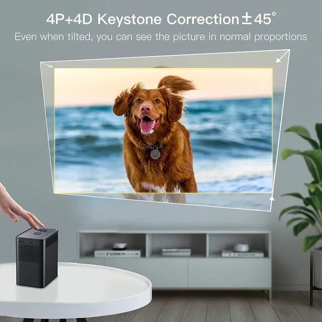 Alt view image 6 of 7 - Smart Projector , Mini Projector Native 1080P,150 ANSI Lumen 9500L Portable Projector, Projector with WIFI and Bluetooth Remote Control,Support 4K Compatible with TV Stick,Laptop,iOS & Android (Black)
