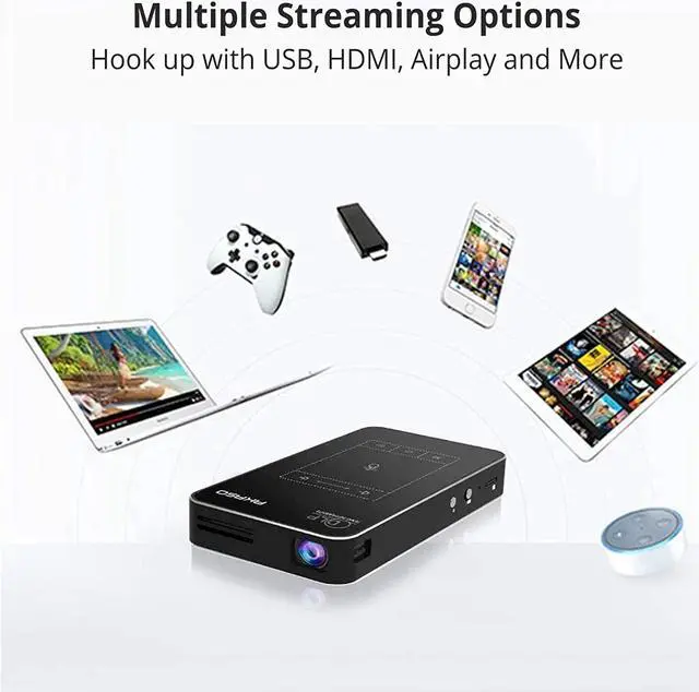 Alt view image 7 of 7 - AKASO WT50 Mini Pocket Pico Projector, 1080P HD Video DLP Portable Projector with Android System, WIFi, Wireless Screen Sharing, Trackpad Design, Pocket Sized Home Theater Projector for iPhone Android