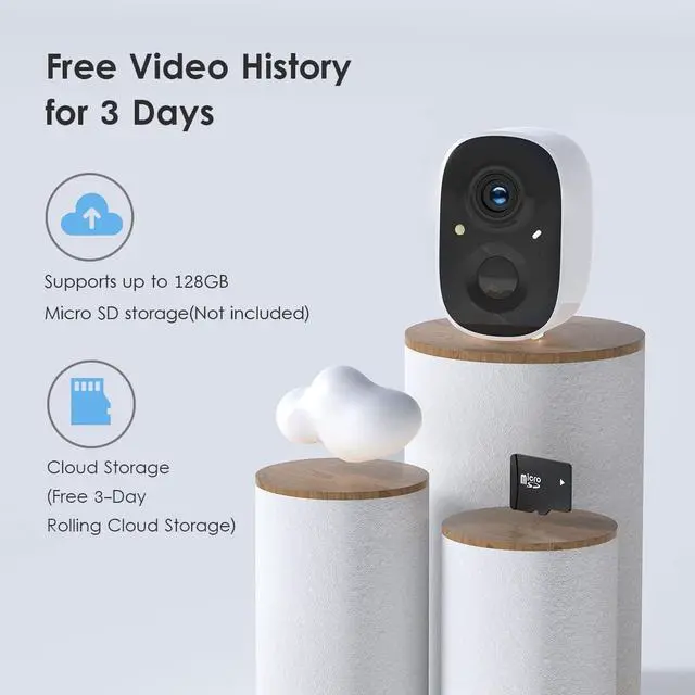 Alt view image 5 of 7 - GMK Security Cameras Wireless Outdoor, 2K Color Night Vision AI Motion Detection 2-Way Talk Battery Powered WiFi Home Indoor Camera IP65 Weatherproof Spotlight Siren Alarm Cloud/SD Storage 2-Pack