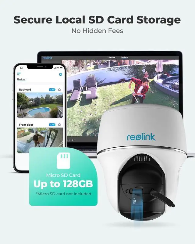 Alt view image 7 of 7 - REOLINK Security Camera Wireless Outdoor, Pan Tilt Solar Powered, 5MP 2K+ Color Night Vision, 2.4/5GHz WiFi, Works with Smart Home for Surveillance, Home Hub Compatible, Argus PT + Solar Panel