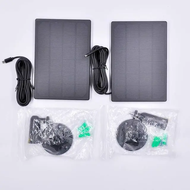Alt view image 6 of 7 - 2 Pack Solar Panel for Wireless Outdoor Security Camera,Compatible with DC 5V Rechargeable Battary Powered Surveillance Camera, Continuously Power for Outdoor Security Camera,5V 3.5W Micro USB Port