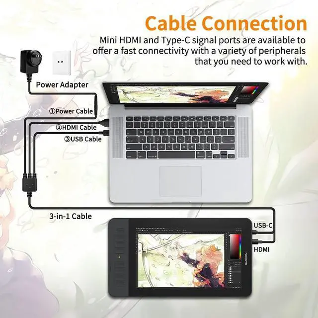 Alt view image 6 of 7 - GAOMON PD1161 11.6 Inch Tilt Support Drawing Monitor,Pen Display,Graphic Drawing Tablet with Screen,Battery-Free Pen AP50 & 8 Shortcut Keys, for Drawing, Animation, Design, Photo/Video Editing Black