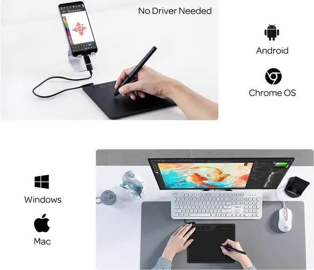 Alt view image 4 of 7 - GAOMON S620 6.5 x 4 Inches Graphics Tablet with 8192 Passive Pen 4 Express Keys for Digital Drawing & OSU & Online Teaching-for Mac Windows Android OS