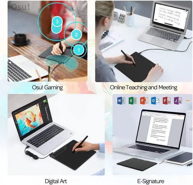 Alt view image 5 of 7 - GAOMON S620 6.5 x 4 Inches Graphics Tablet with 8192 Passive Pen 4 Express Keys for Digital Drawing & OSU & Online Teaching-for Mac Windows Android OS