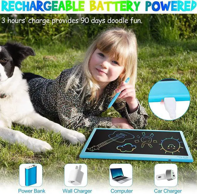 Alt view image 2 of 7 - 16 Inch Rechargeable LCD Writing Tablet, Erasable & Colorful Doodle Board with Eye-Protecting Large Screen, Educational Learning Toys for 3 4 5 6 7 Year Old Kids, Drawing Tablet Gift for Boys Girls