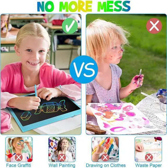 Alt view image 6 of 7 - 16 Inch Rechargeable LCD Writing Tablet, Erasable & Colorful Doodle Board with Eye-Protecting Large Screen, Educational Learning Toys for 3 4 5 6 7 Year Old Kids, Drawing Tablet Gift for Boys Girls
