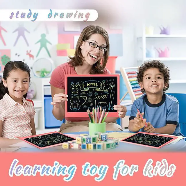 Alt view image 4 of 7 - LCD Writing Tablet for Kids, 15 Inch Colorful Electronic Doodle Board, Educational Learning Kids Drawing Tablet Toys, Christmas Birthday Gift for 3 4 5 6 7 8 9 Year Old Girls Boy