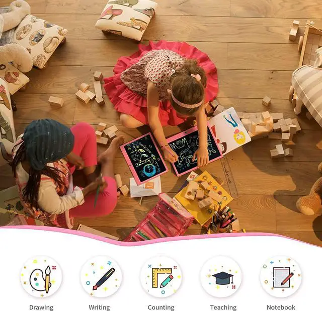 Alt view image 7 of 7 - LCD Writing Tablet for Kids, 15 Inch Colorful Electronic Doodle Board, Educational Learning Kids Drawing Tablet Toys, Christmas Birthday Gift for 3 4 5 6 7 8 9 Year Old Girls Boy