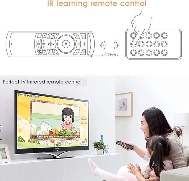 Alt view image 6 of 7 - Rii K25 Multifunction Portable 2.4GHz Mini Wireless Fly Mouse Keyboard and Remote Control with Rechargeable Li-ion Battery (Black)