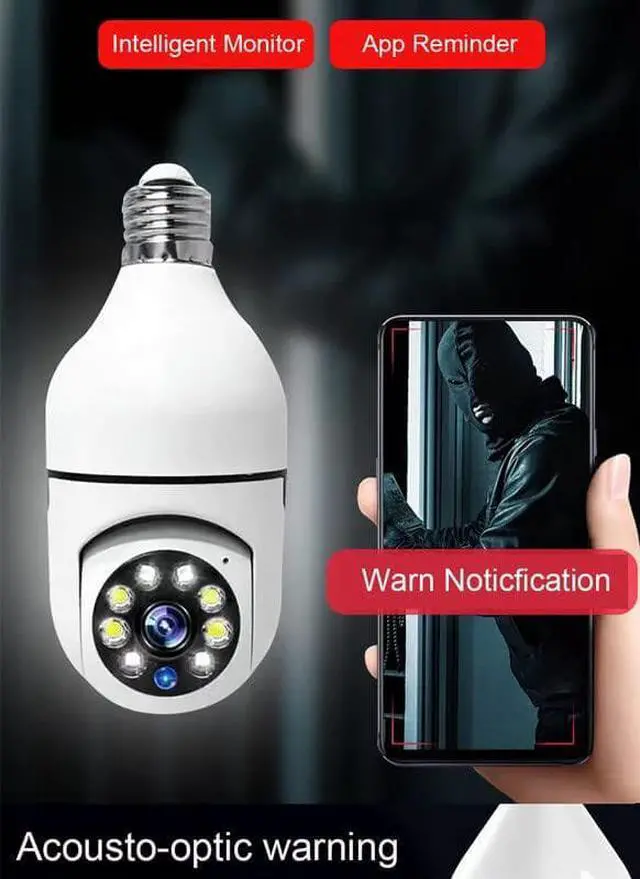 Alt view image 2 of 6 - 2023 New Light Bulb Camera, Wireless WiFi HD 5MP Security Light Bulb Camera, 360 Panoramic IP Camera, Indoor Outdoor, 1080P 2.4GHz WiFi Camera with Real-time Motion Detection, Alerts, Night Vision