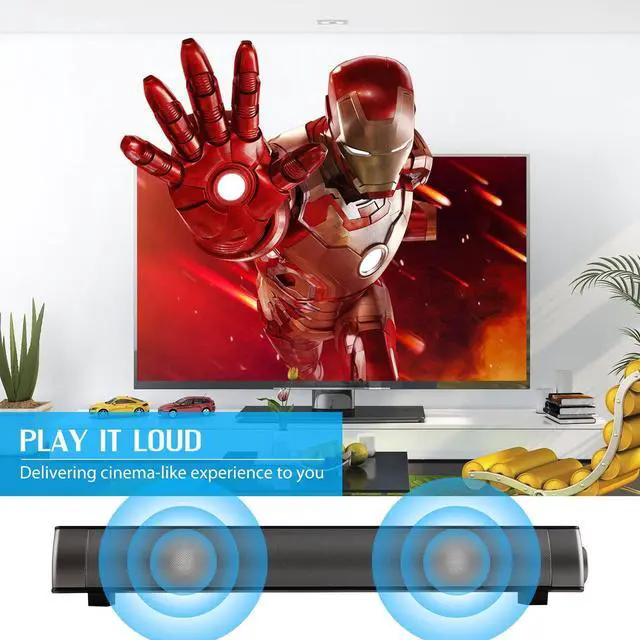 Alt view image 2 of 7 - Sound Bar TV Soundbar Wired and Wireless Bluetooth Home Theater TV Speaker, Surround Sound Bar for TV, PC, Cellphone