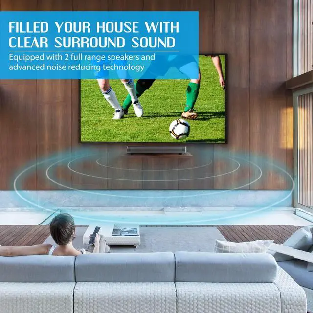 Alt view image 3 of 7 - Sound Bar TV Soundbar Wired and Wireless Bluetooth Home Theater TV Speaker, Surround Sound Bar for TV, PC, Cellphone