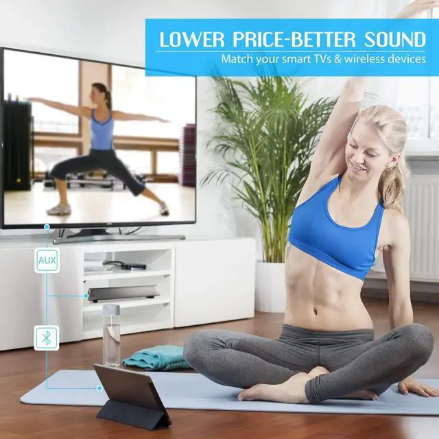 Alt view image 5 of 7 - Sound Bar TV Soundbar Wired and Wireless Bluetooth Home Theater TV Speaker, Surround Sound Bar for TV, PC, Cellphone